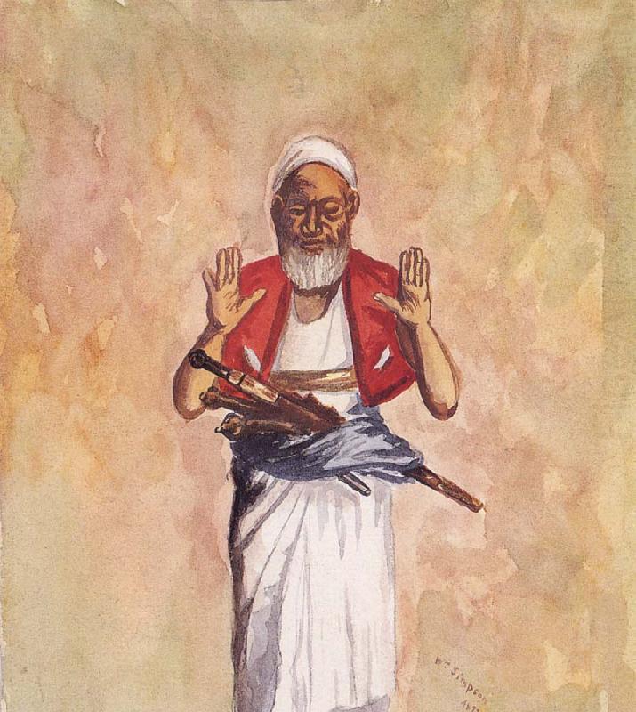 A Muslim with Raised Hands, William Simpson